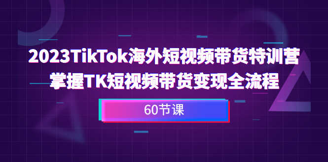 TikTok海外短视频带货特训营：掌握TK短视频带货变现全流程-外贸课程