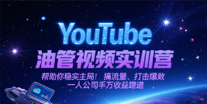 YouTube油管视频实训营：稳入局、搞流量、打爆款，一人公司千万收益赛道-外贸课程