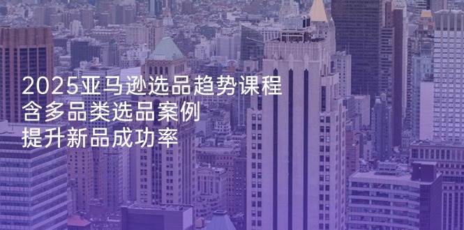 2025亚马逊选品趋势课程：多品类选品案例与新品成功率提升-外贸课程