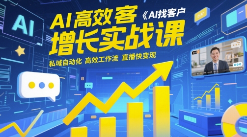 AI高效获客增长实战课：AI找客户、私域自动化、高效工作流、直播快变现-外贸课程