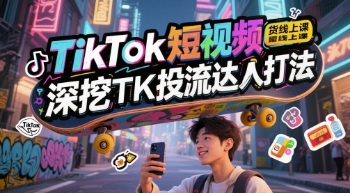 TikTok短视频带货课程：深挖TK投流达人打法-外贸课程